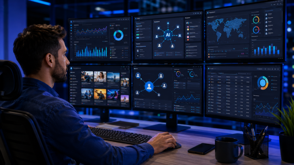 Ad campaign performance and audience data across several screens