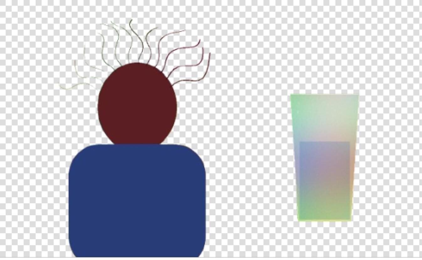 remove.bg free cutout preview from our 22 September 2026 test on a checkerboard: all twelve strands kept, the thinnest ones faint, and the glass kept as an opaque block with background colours inside